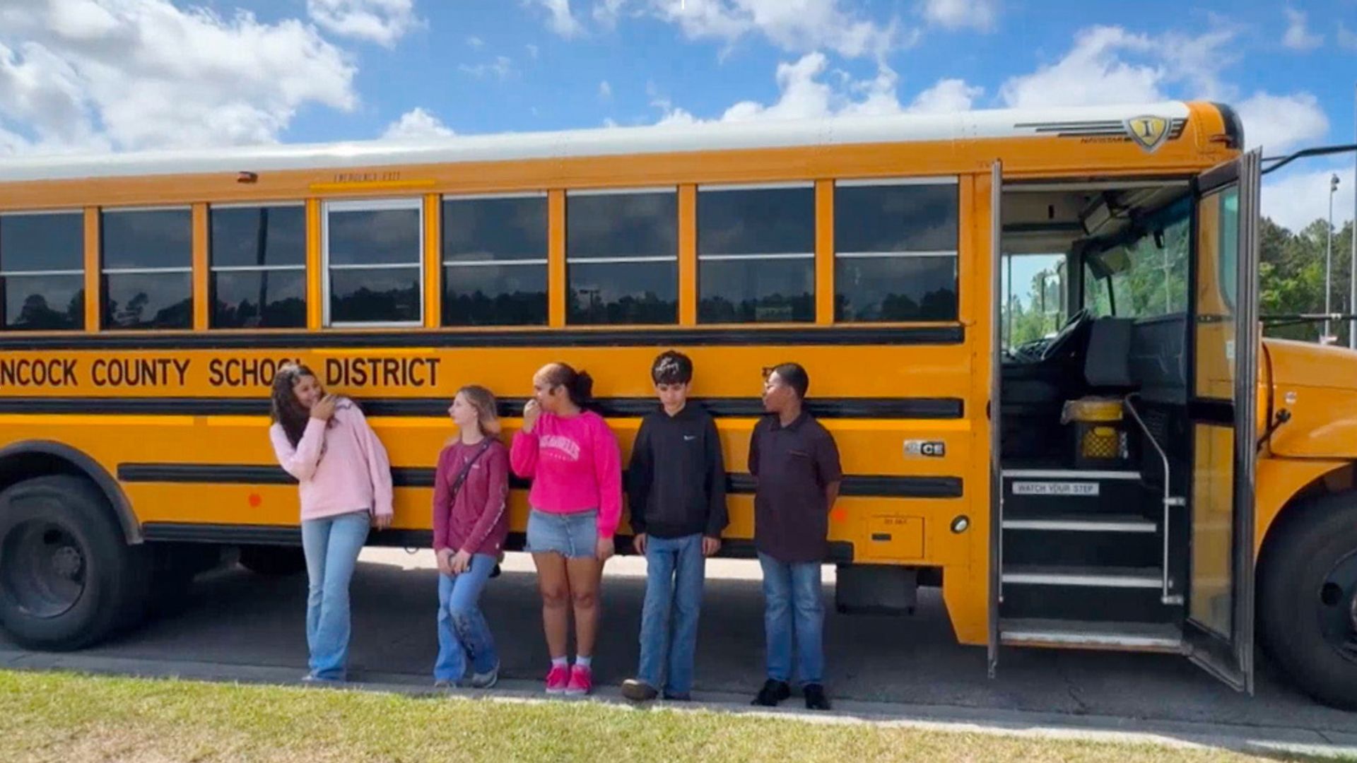 Schoolchildren avert disaster after bus driver passes out behind the wheel